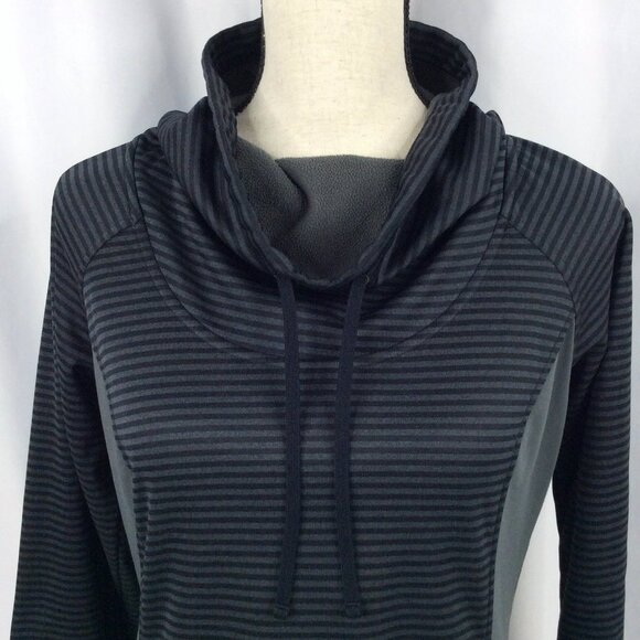 Columbia Cowl Neck Thermal Sweatshirt Womens Size Medium Black Thumbholes Hiking - Picture 5 of 10